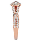 Inel de Logodnă cu Moissanite Pavé în Spirală Eternă de 0.87 ct din 18k Aur Roz - Castelo.ro