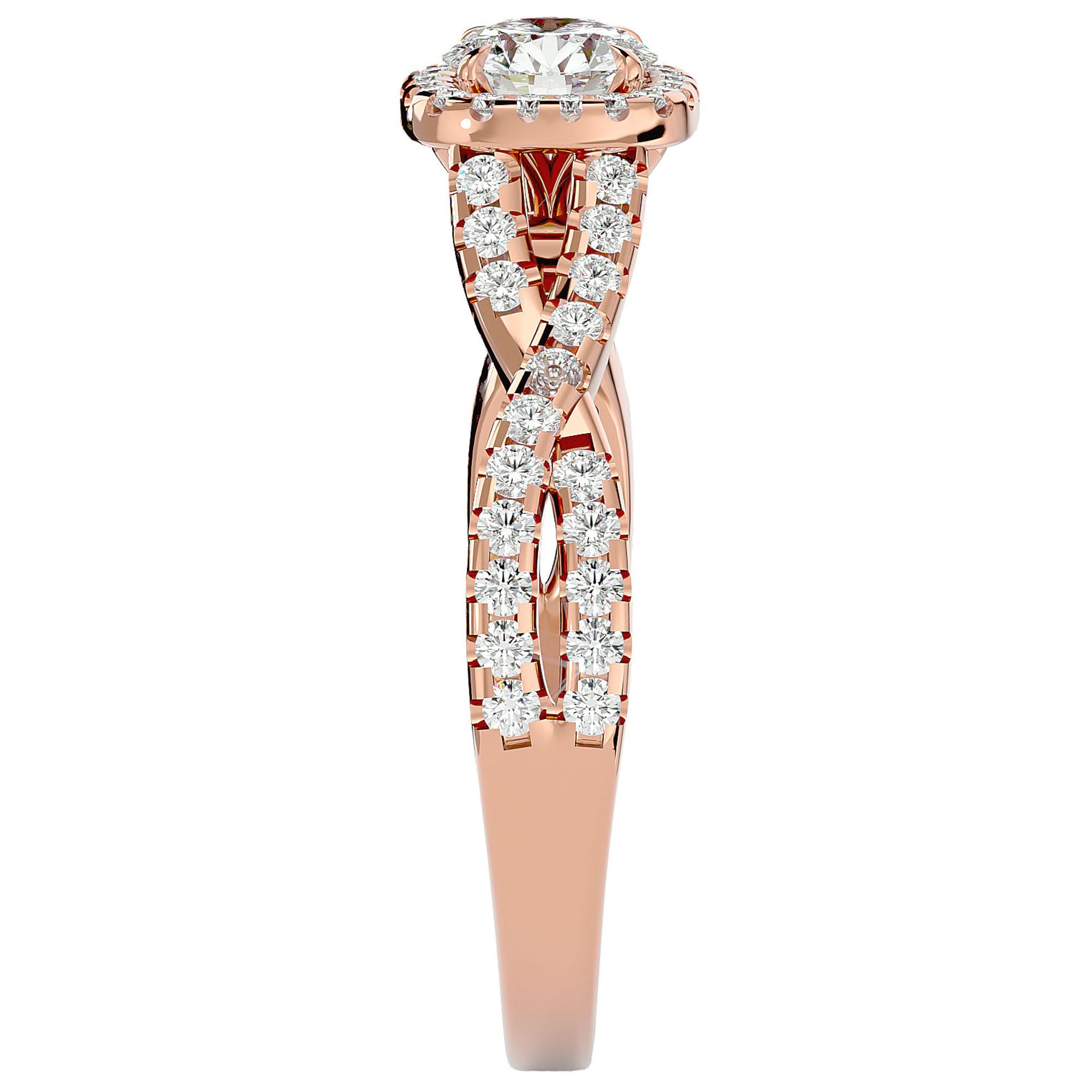 Inel De Logodnă Brise d'Été din Aur 14k cu Diamante Create în Laborator Pavé de 0.87 din 14k Aur Roz - Castelo.ro