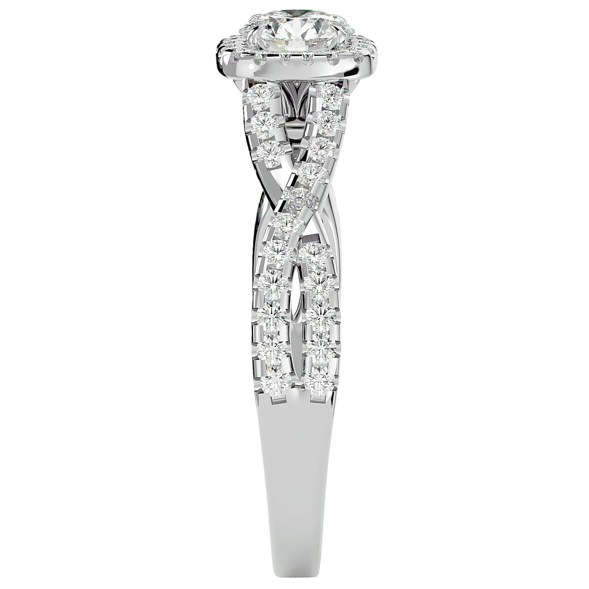 Inel De Logodnă Brise d'Été din Aur 14k cu Diamante Create în Laborator Pavé de 0.87 din 14k Aur Alb - Castelo.ro