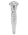 Inel de Logodnă din Aur 14k cu Moissanite Pavé în Spirală Eternă de 0.87 ct din 14k Aur Alb - Castelo.ro