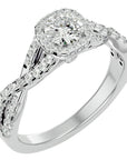 Inel de Logodnă cu Moissanite Pavé în Spirală Eternă de 0.87 ct din Platina - Castelo.ro