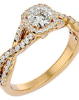 Inel De Logodnă Brise d'Été din Aur 14k cu Diamante Create în Laborator Pavé de 0.87 din 14k Aur Galben - Castelo.ro