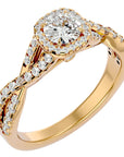 Inel de Logodnă cu Moissanite Pavé în Spirală Eternă de 0.87 ct din 18k Aur Galben - Castelo.ro