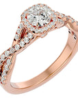 Inel De Logodnă Brise d'Été din Aur 14k cu Diamante Create în Laborator Pavé de 0.87 din 14k Aur Roz - Castelo.ro