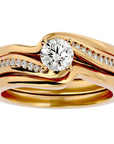 Inel De Logodnă Clair de Lune din Aur 14k cu Moissanite Pavé de 0.66 ct din 14k Aur Galben - Castelo.ro