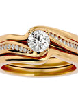 Inel de Logodnă Triplu din Aur 14k cu Moissanite de 0.66 ct din 14k Aur Galben - Castelo.ro