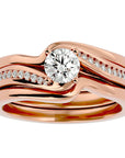 Inel de Logodnă Triplu din Aur 14k cu Moissanite de 0.66 ct din 14k Aur Roz - Castelo.ro