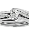 Inel De Logodnă Clair de Lune cu Diamante Naturale Pavé de 0.66 ct din Platina - Castelo.ro