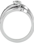 Inel De Logodnă Clair de Lune cu Diamante Create în Laborator Pavé de 0.66 ct din Platina - Castelo.ro