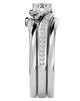 Inel de Logodnă Triplu din Aur 14k cu Moissanite de 0.66 ct din 14k Aur Alb - Castelo.ro