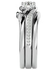 Inel De Logodnă Clair de Lune cu Diamante Create în Laborator Pavé de 0.66 ct din Platina - Castelo.ro