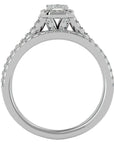 Inel de Logodnă Pavè Cu Diamant Creat în Laborator In Formă De Smarald de 1.13 ct din Platina - Castelo.ro