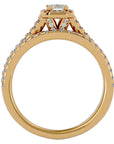 Inel de Logodnă Pavè Cu Diamant Creat în Laborator In Formă De Smarald de 1.13 ct din 18k Aur Galben - Castelo.ro