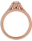 Inel de Logodnă Pavè Cu Diamant Creat în Laborator In Formă De Smarald de 1.13 ct din 18k Aur Roz - Castelo.ro