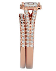 Inel de Logodnă Pavè din Aur 14k Cu Moissanite In Formă De Smarald de 1.13 ct din 14k Aur Roz - Castelo.ro