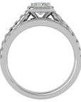 Inel de Logodnă Pavè Cu Diamant Natural Tăietură Princess de 1.37 ct din Platina - Castelo.ro