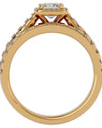 Inel de Logodnă Pavè Cu Diamant Natural Tăietură Princess de 1.37 ct din 18k Aur Galben - Castelo.ro