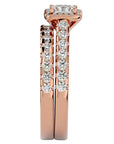Inel de Logodnă Pavè din Aur 14k Cu Moissanite Tăietură Princess de 1.37 ct din 14k Aur Roz - Castelo.ro