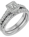 Inel de Logodnă Pavè Cu Diamant Natural Tăietură Princess de 1.37 ct din Platina - Castelo.ro