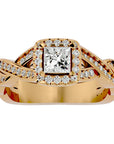 Inel de Logodnă din Aur 14k cu Diamante Create în Laborator Pavé în Spirală Eternă de 0.90 ct din 14k Aur Galben - Castelo.ro