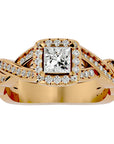 Inel de Logodnă din Aur 14k cu Moissanite Pavé în Spirală Eternă de 0.90 ct din 14k Aur Galben - Castelo.ro