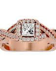 Inel de Logodnă din Aur 14k cu Diamante Create în Laborator Pavé în Spirală Eternă de 0.90 ct din 14k Aur Roz - Castelo.ro