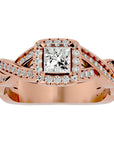 Inel de Logodnă din Aur 14k cu Moissanite Pavé în Spirală Eternă de 0.90 ct din 14k Aur Roz - Castelo.ro