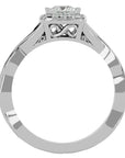 Inel de Logodnă din Aur 14k cu Diamante Naturale Pavé în Spirală Eternă de 0.90 ct din 14k Aur Alb - Castelo.ro