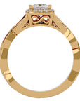 Inel de Logodnă din Aur 14k cu Diamante Create în Laborator Pavé în Spirală Eternă de 0.90 ct din 14k Aur Galben - Castelo.ro