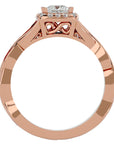 Inel de Logodnă din Aur 14k cu Diamante Create în Laborator Pavé în Spirală Eternă de 0.90 ct din 14k Aur Roz - Castelo.ro