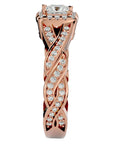 Inel de Logodnă din Aur 14k cu Moissanite Pavé în Spirală Eternă de 0.90 ct din 14k Aur Roz - Castelo.ro