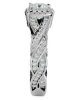 Inel de Logodnă din Aur 14k cu Moissanite Pavé în Spirală Eternă de 0.90 ct din 14k Aur Alb - Castelo.ro
