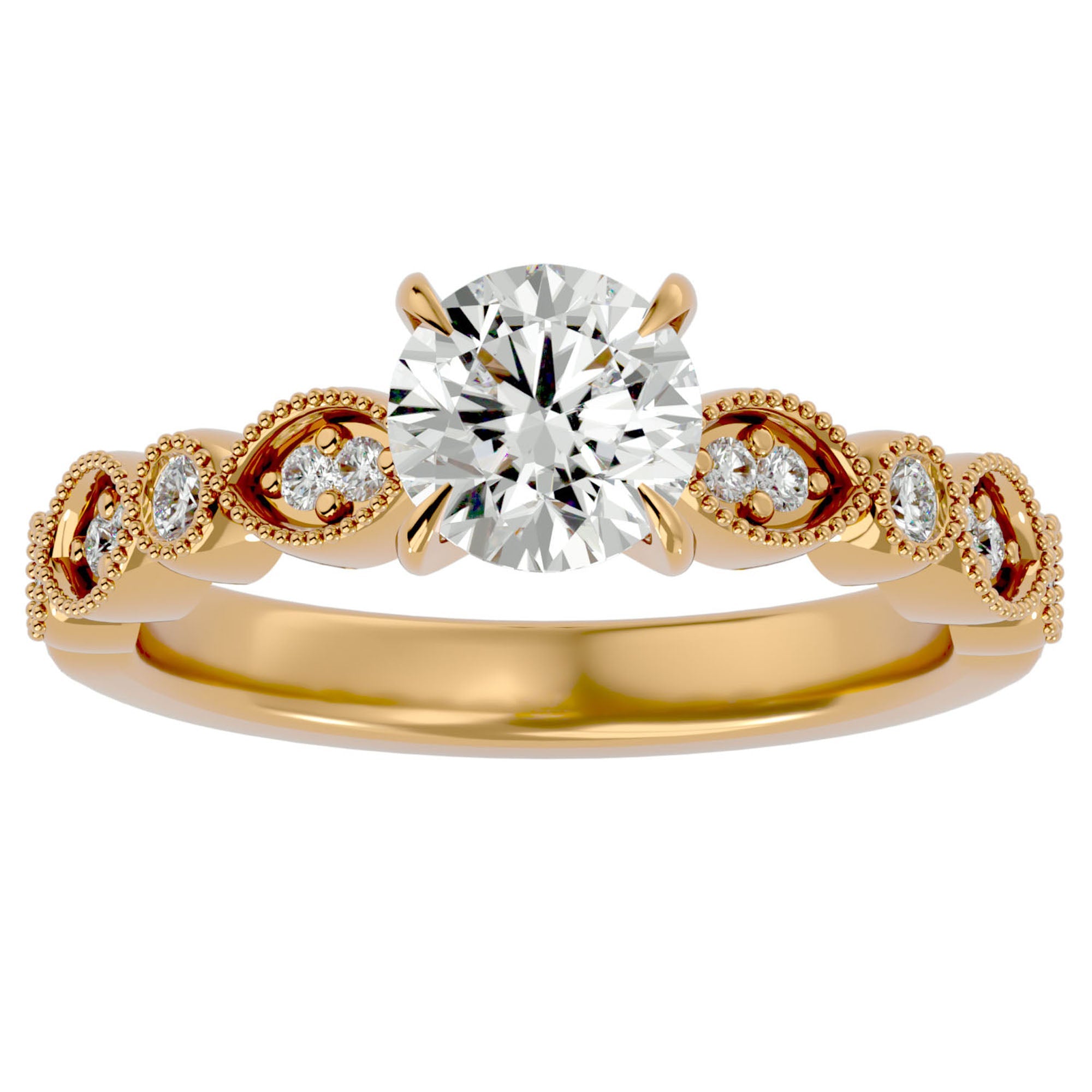 Inel De Logodnă Ballet des Cristaux din Aur 14k cu Diamante Create în Laborator Pavé de 0.67 ct din 14k Aur Galben - Castelo.ro