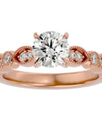Inel De Logodnă Ballet des Cristaux din Aur 14k cu Diamante Create în Laborator Pavé de 0.67 ct din 14k Aur Roz - Castelo.ro