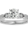 Inel De Logodnă Ballet des Cristaux din Aur 14k cu Diamante Create în Laborator Pavé de 0.67 ct din 14k Aur Alb - Castelo.ro