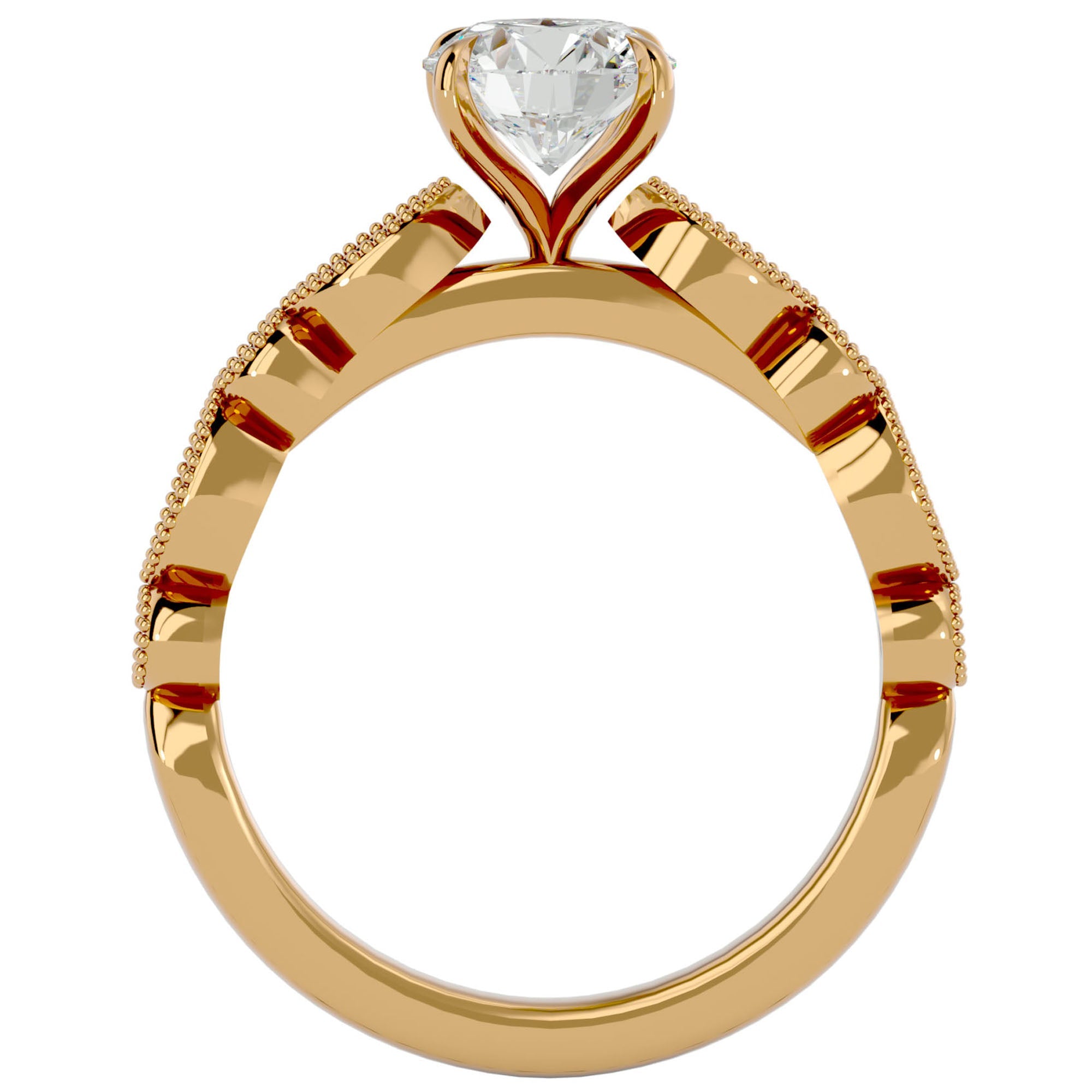 Inel De Logodnă Ballet des Cristaux din Aur 14k cu Diamante Create în Laborator Pavé de 0.67 ct din 14k Aur Galben - Castelo.ro
