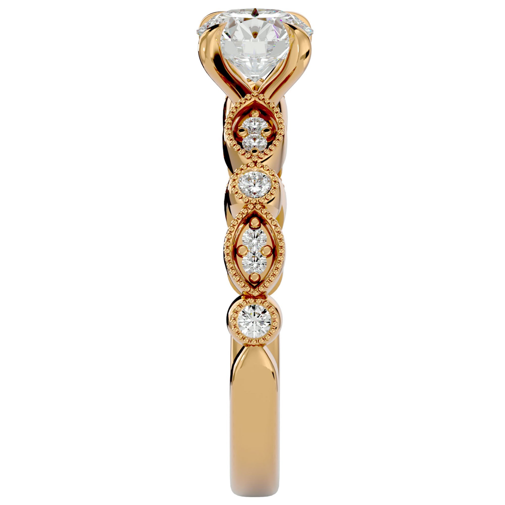 Inel De Logodnă Ballet des Cristaux din Aur 14k cu Diamante Create în Laborator Pavé de 0.67 ct din 14k Aur Galben - Castelo.ro