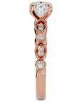 Inel De Logodnă Ballet des Cristaux din Aur 14k cu Diamante Create în Laborator Pavé de 0.67 ct din 14k Aur Roz - Castelo.ro