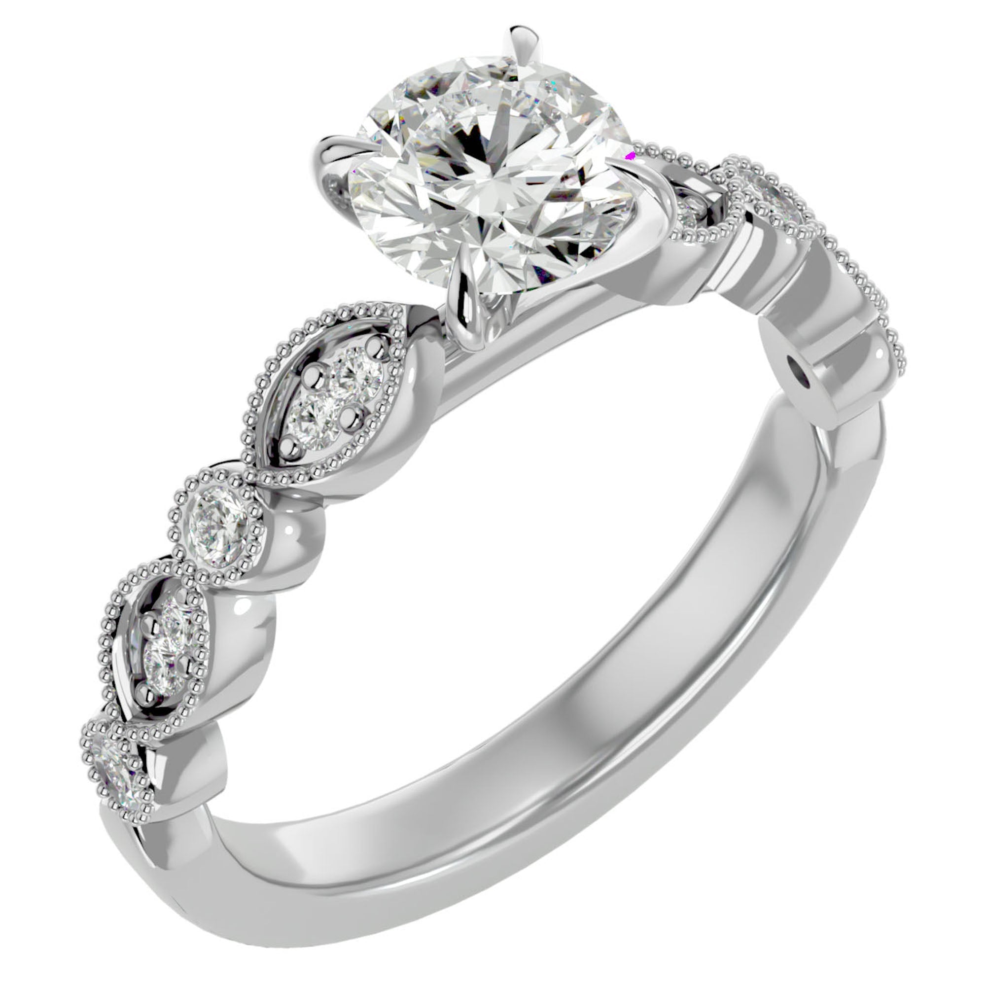 Inel De Logodnă Ballet des Cristaux cu Diamante Naturale Pavé de 0.67 ct din Platina - Castelo.ro