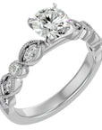 Inel De Logodnă Ballet des Cristaux cu Diamante Naturale Pavé de 0.67 ct din Platina - Castelo.ro