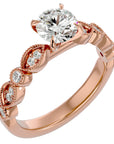 Inel De Logodnă Ballet des Cristaux cu Diamante Create în Laborator Pavé de 0.67 ct din 18k Aur Roz - Castelo.ro