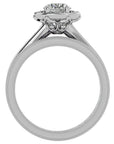 Inel de Logodnă Halo Pavè cu Moissanite de 1.45 ct din Platina - Castelo.ro
