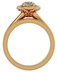 Inel de Logodnă Halo Pavè cu Diamante Naturale de 1.45 ct din 18k Aur Galben - Castelo.ro