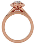Inel de Logodnă Halo Pavè cu Moissanite de 1.45 ct din 18k Aur Roz - Castelo.ro