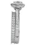 Inel de Logodnă Halo Pavè cu Moissanite de 1.45 ct din Platina - Castelo.ro