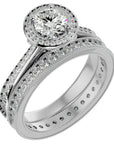 Inel de Logodnă Halo Pavè cu Diamante Naturale de 1.45 ct din Platina - Castelo.ro