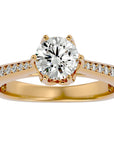 Inel De Logodnă Cascade de Lumière din Aur 14k cu Diamante Create în Laborator Pavé de 1.33 ct din 14k Aur Galben - Castelo.ro