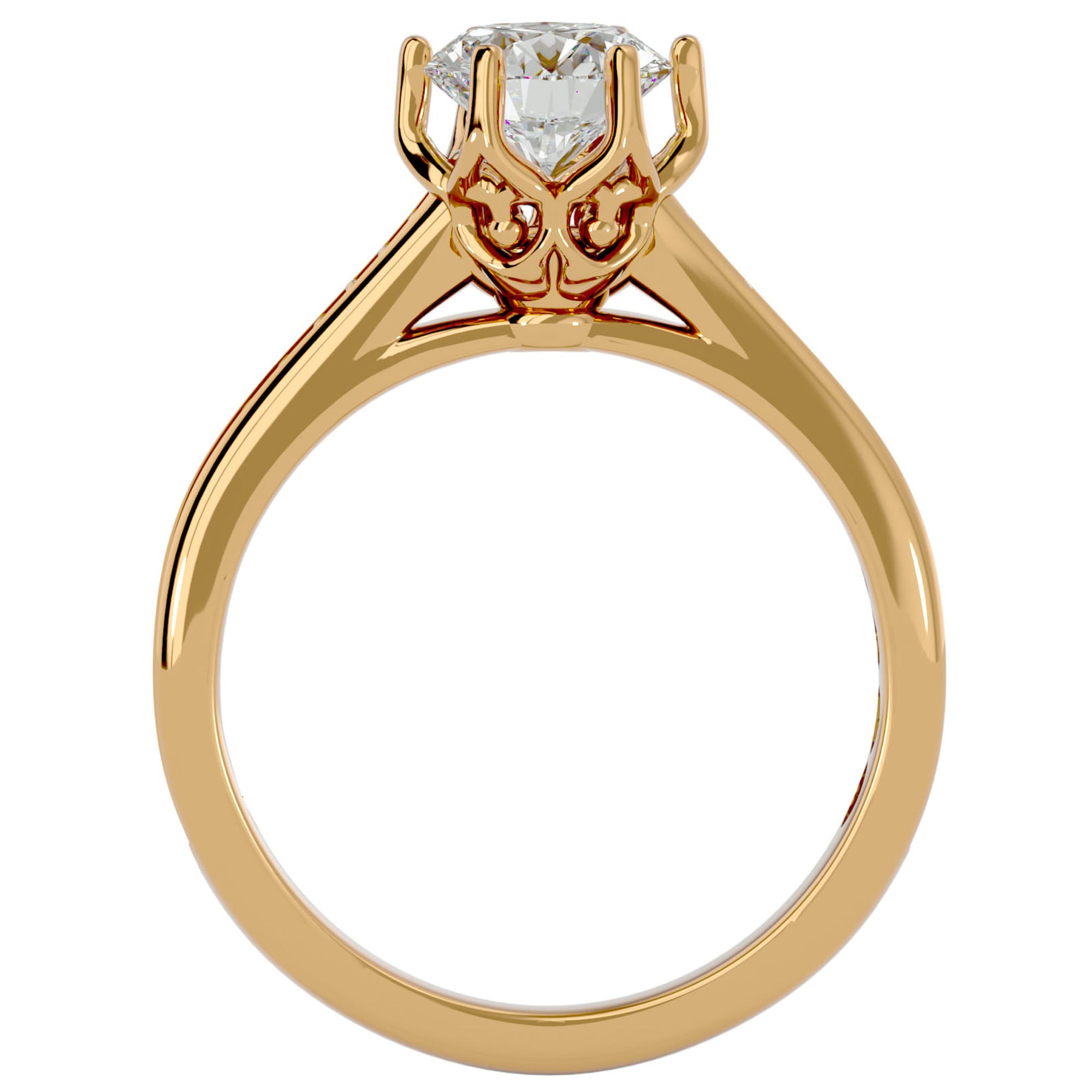 Inel De Logodnă Cascade de Lumière din Aur 14k cu Diamante Create în Laborator Pavé de 1.33 ct din 14k Aur Galben - Castelo.ro