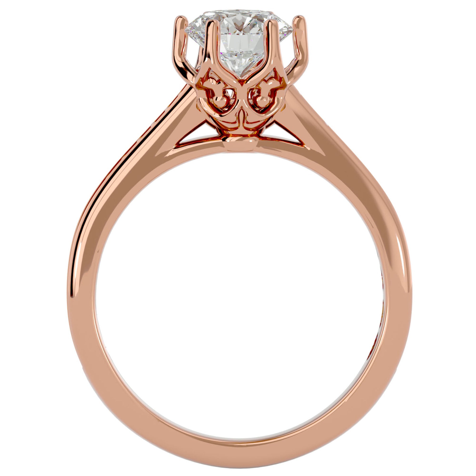 Inel De Logodnă Cascade de Lumière din Aur 14k cu Diamante Create în Laborator Pavé de 1.33 ct din 14k Aur Roz - Castelo.ro