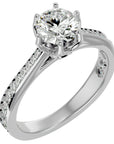 Inel De Logodnă Cascade de Lumière din Aur 14k cu Diamante Create în Laborator Pavé de 1.33 ct din 14k Aur Alb - Castelo.ro